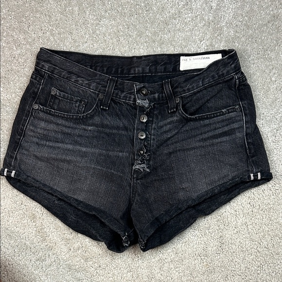 Rag & Bone Distressed Jean Denim Shorts - Picture 1 of 6
